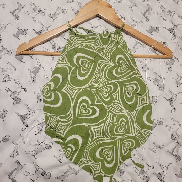 Lisa Says Gah: Clea Tie Top, Wild Hearts Green - Picture 4 of 5